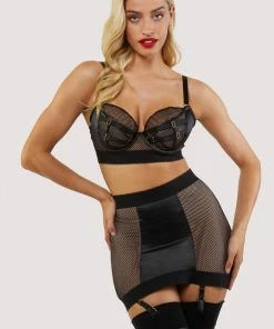 Kiss Me Deadly Vidal Black Fishnet Suspender Suspenders