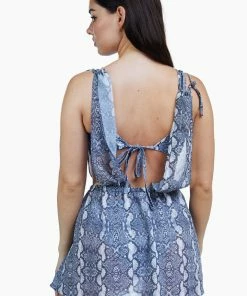 Luxe Palm Swimwear Beach Snake Print Split Dress