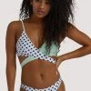 Luxe Palm Green And Polka Dot Crossover Bikini Top Swimwear 1 Luxe Palm Green And Polka Dot Crossover Bikini Top Swimwear