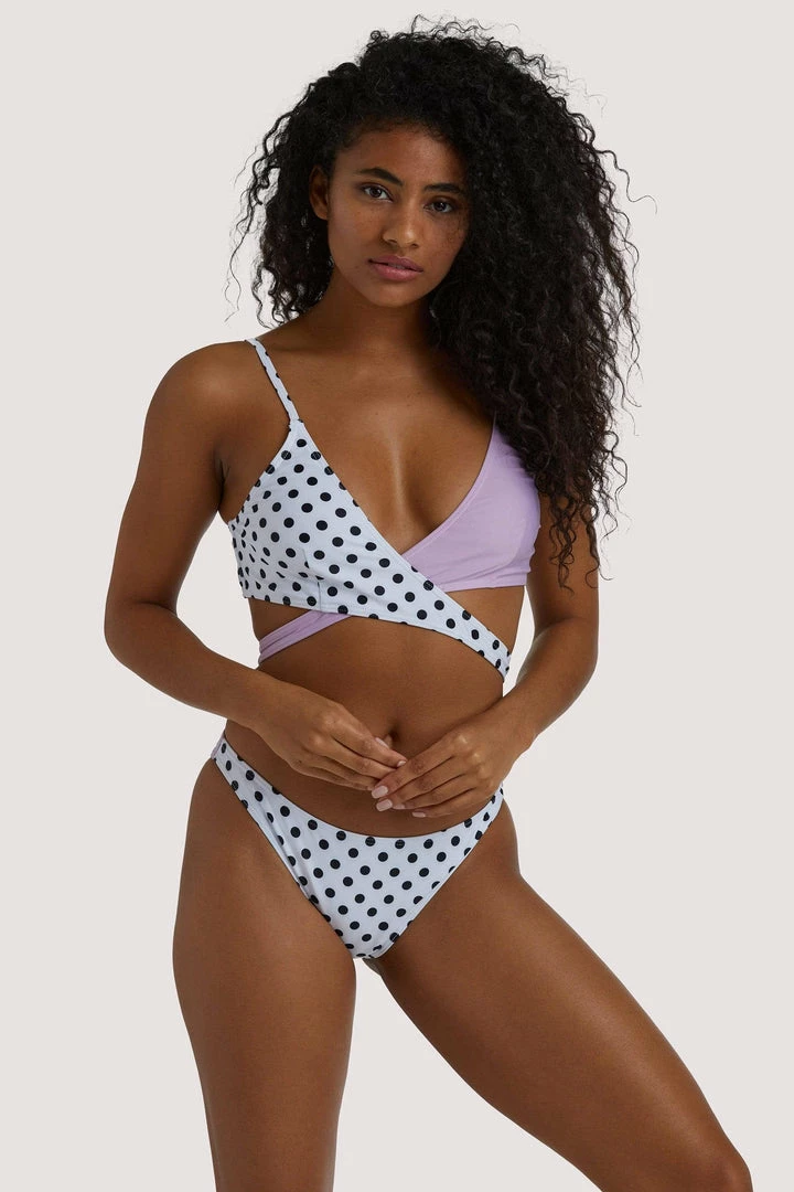 Luxe Palm Purple And Polka Dot Brazilian Briefs Swimwear 4 Luxe Palm Purple And Polka Dot Brazilian Briefs Swimwear
