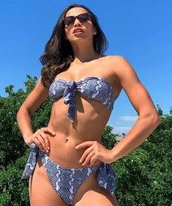 Luxe Palm Snake Bow Tie Bandeau 18 Luxe Palm Snake Bow Tie Bandeau