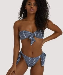 Luxe Palm Snake Bow Tie High Leg Brief Swimwear