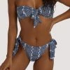 Luxe Palm Snake Bow Tie High Leg Brief Swimwear