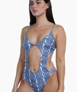Luxe Palm Swimwear Snake Print Swimsuit