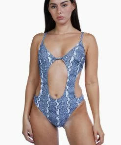 Luxe Palm Swimwear Snake Print Swimsuit