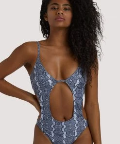 Luxe Palm Swimwear Snake Print Swimsuit