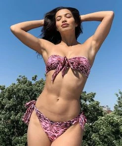 Luxe Palm Tiger Bow Tie Bandeau