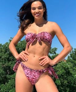 Luxe Palm Tiger Bow Tie Bandeau