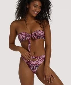 Luxe Palm Tiger Bow Tie Bandeau