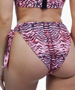 Luxe Palm Swimwear Tiger Bow Tie High Leg Brief