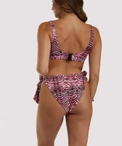 Luxe Palm Swimwear Tiger Bow Tie High Leg Brief