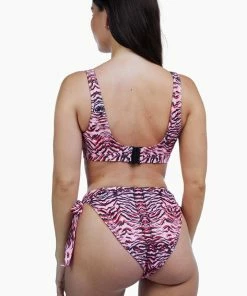 Luxe Palm Swimwear Tiger Bow Tie High Leg Brief