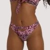 Luxe Palm Tiger Print High Leg Bikini Bottom