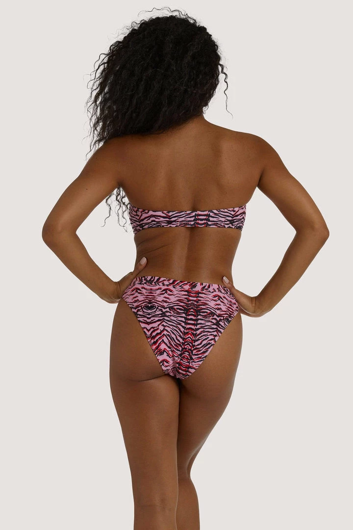 Luxe Palm Tiger Print High Leg Bikini Bottom 8 Luxe Palm Tiger Print High Leg Bikini Bottom