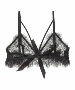 Peek & Beau Bryn Black Lace Frill Triangle Bra Outlet