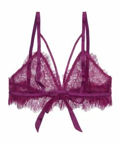 Peek & Beau Bryn Purple Lace Frill Triangle Bra