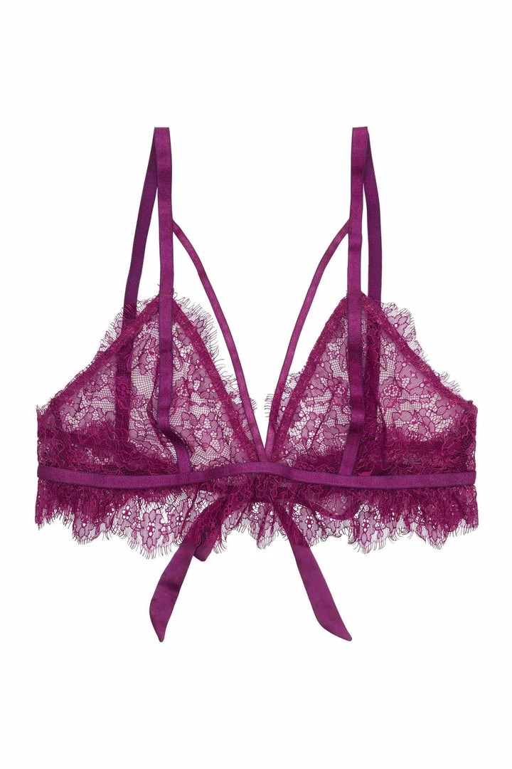 Peek & Beau Bryn Purple Lace Frill Triangle Bra 4 Peek & Beau Bryn Purple Lace Frill Triangle Bra
