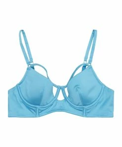 Peek & Beau Dani Blue Strappy Satin Bra