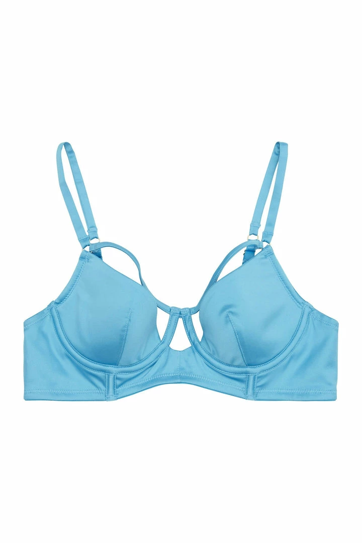 Peek & Beau Dani Blue Strappy Satin Bra 4 Peek & Beau Dani Blue Strappy Satin Bra
