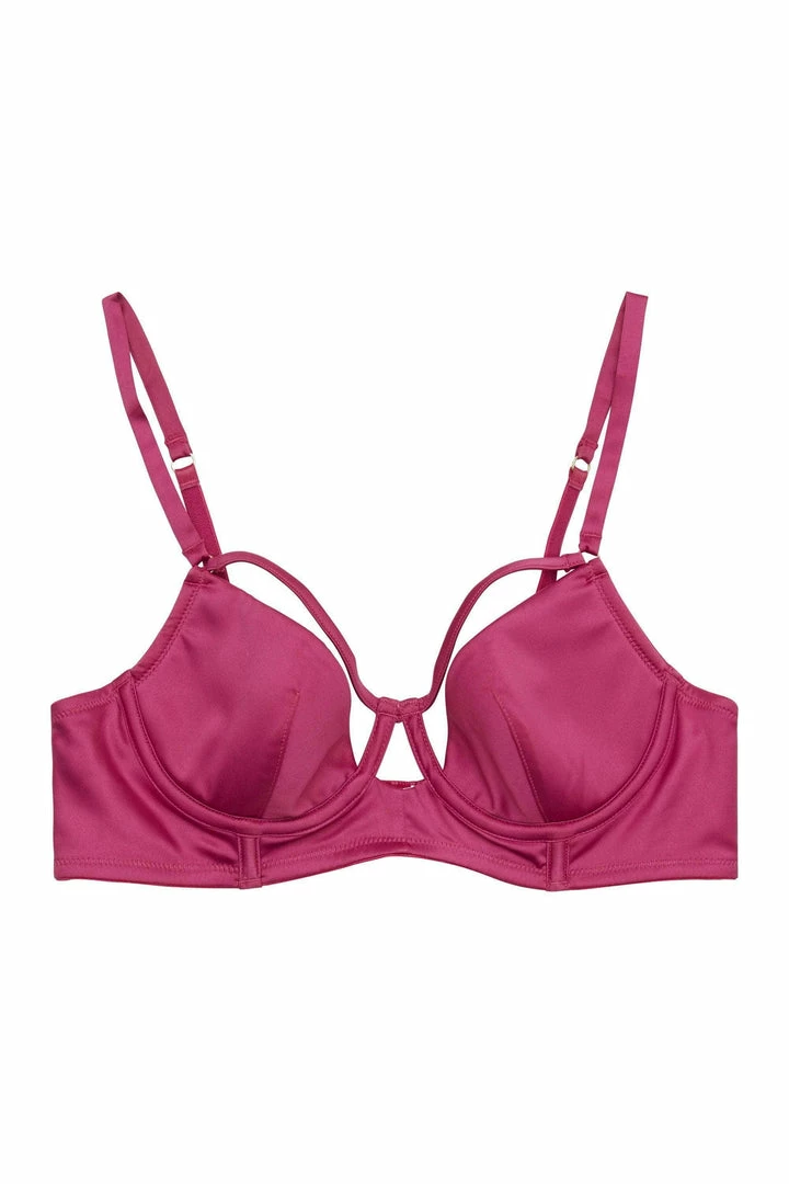 Peek & Beau Dani Magenta Strappy Satin Bra 4 Peek & Beau Dani Magenta Strappy Satin Bra