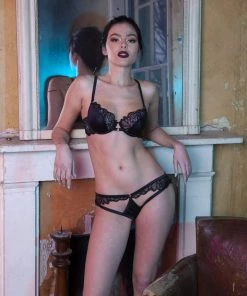 Peek & Beau Ida Satin Sling & Lace Bra With Ring Detail A - D