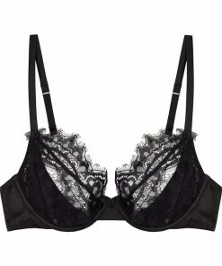 Outlet Peek & Beau Minnie Eyelash Lace Open Cup Bra Black A - E