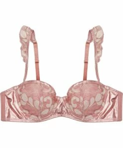 Outlet Peek & Beau Quinn Pink Leatherette And Lace Bra A - E