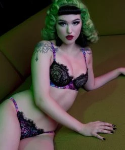 Peek & Beau Leonora Snake Print Satin And Lace Brief 7 Peek & Beau Leonora Snake Print Satin And Lace Brief