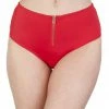 Peek & Beau Meret Red Zip Front High Waist Brief