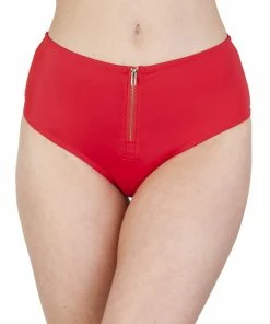 Peek & Beau Meret Red Zip Front High Waist Brief