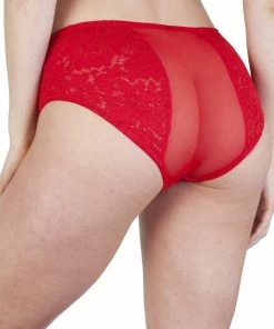 Outlet Peek & Beau Toyen Red Mesh & Lace HW Corset Brief