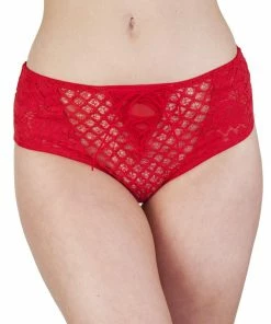Outlet Peek & Beau Toyen Red Mesh & Lace HW Corset Brief