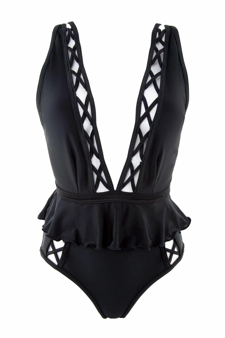 Peek & Beau Black Lattice Swimsuit 4 Peek & Beau Black Lattice Swimsuit