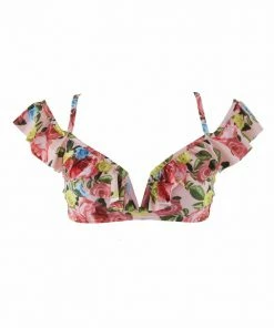 Peek & Beau Vintage Floral Ruffle Bardot Bikini Top Swimwear