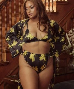 Kilo Brava Lioness Satin Black Bra Non Wired Bras