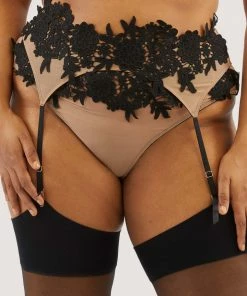 Playful Promises Curve Exclusive Alaina Illusion Mesh And Black Applique Suspender