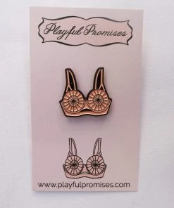 Playful Promises Accessories Bullet Bra Enamel Pin