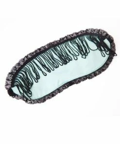 Playful Promises Accessories Mint Eye Mask With Black Tassels