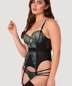Playful Promises Dakota Green & Gold Snake Basque