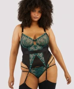 Playful Promises Dakota Green & Gold Snake Basque