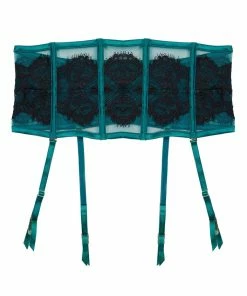 Playful Promises Anneliese Teal Waspie Basques & Corsets