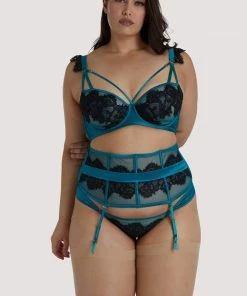 Playful Promises Anneliese Teal Waspie Basques & Corsets