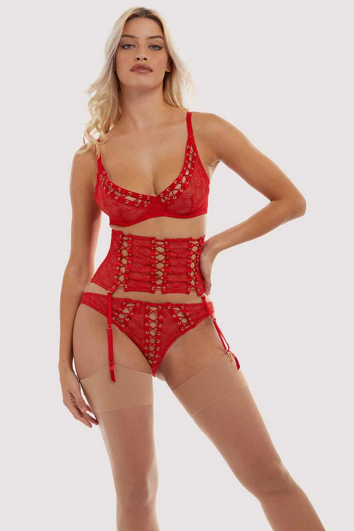 Playful Promises Florence Red Waspie Basques & Corsets 5 Playful Promises Florence Red Waspie Basques & Corsets
