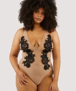 Playful Promises Curve Exclusive Alaina Illusion Mesh And Black Embroidery Body Bodies