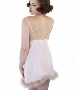 Bettie Page Lingerie Peach Feather Babydoll