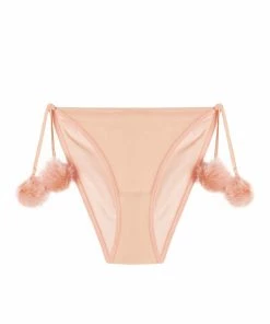Bettie Page Lingerie Nightwear Dolores Pom Pom Brief Baby Pink