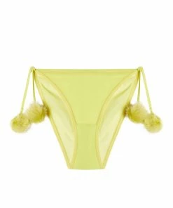 Bettie Page Lingerie Chartreuse Dolores Pom Pom Brief