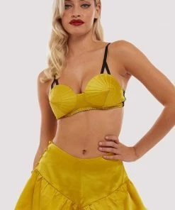 Bettie Page Lingerie Retro Bras Chartreuse Retro Futuristic Bullet Bra
