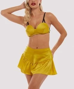 Bettie Page Lingerie Retro Bras Chartreuse Retro Futuristic Bullet Bra