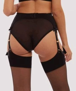 Bettie Page Lingerie Hot Pink Classic Suspender Belt Suspenders
